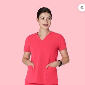 Mandala 6 pocket paradise pink scrub top
